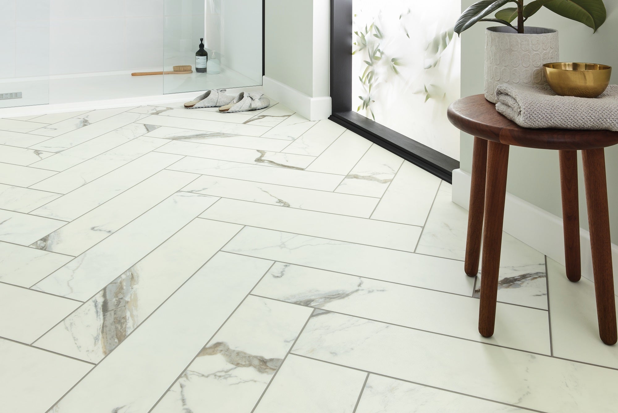 Marble Herringbone Floor Contemporary Herringbone Tiles | Floor & Wall