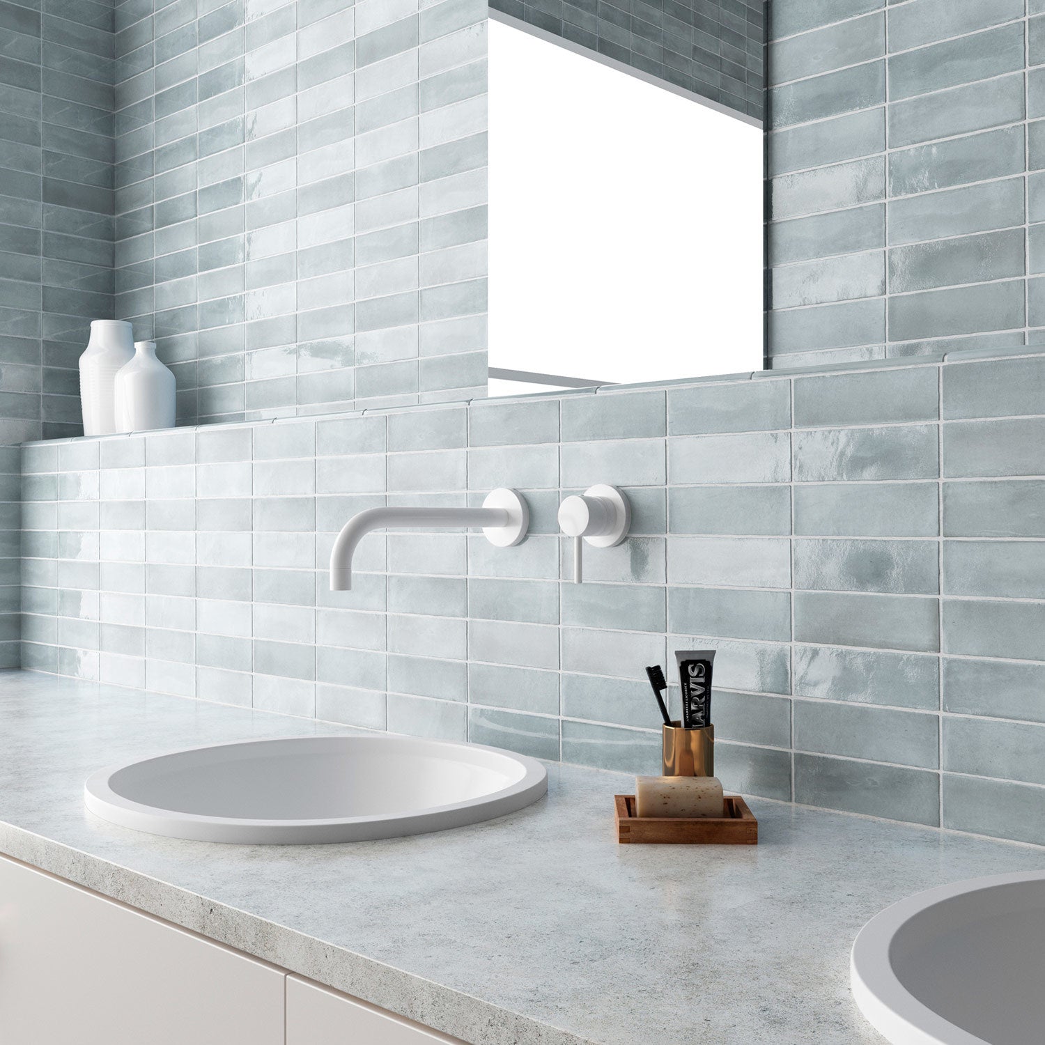Tile Creasing Blue Brick Blue Moon Tile – Tileflair