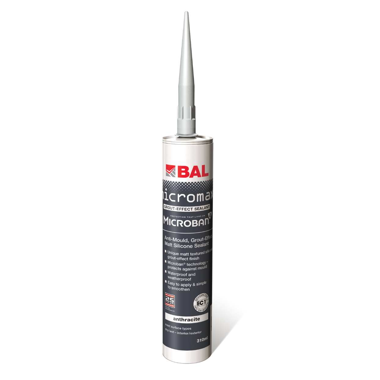 BAL Grout Effect Anthracite Silicone Sealant