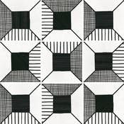 Art Black and White Block Tile