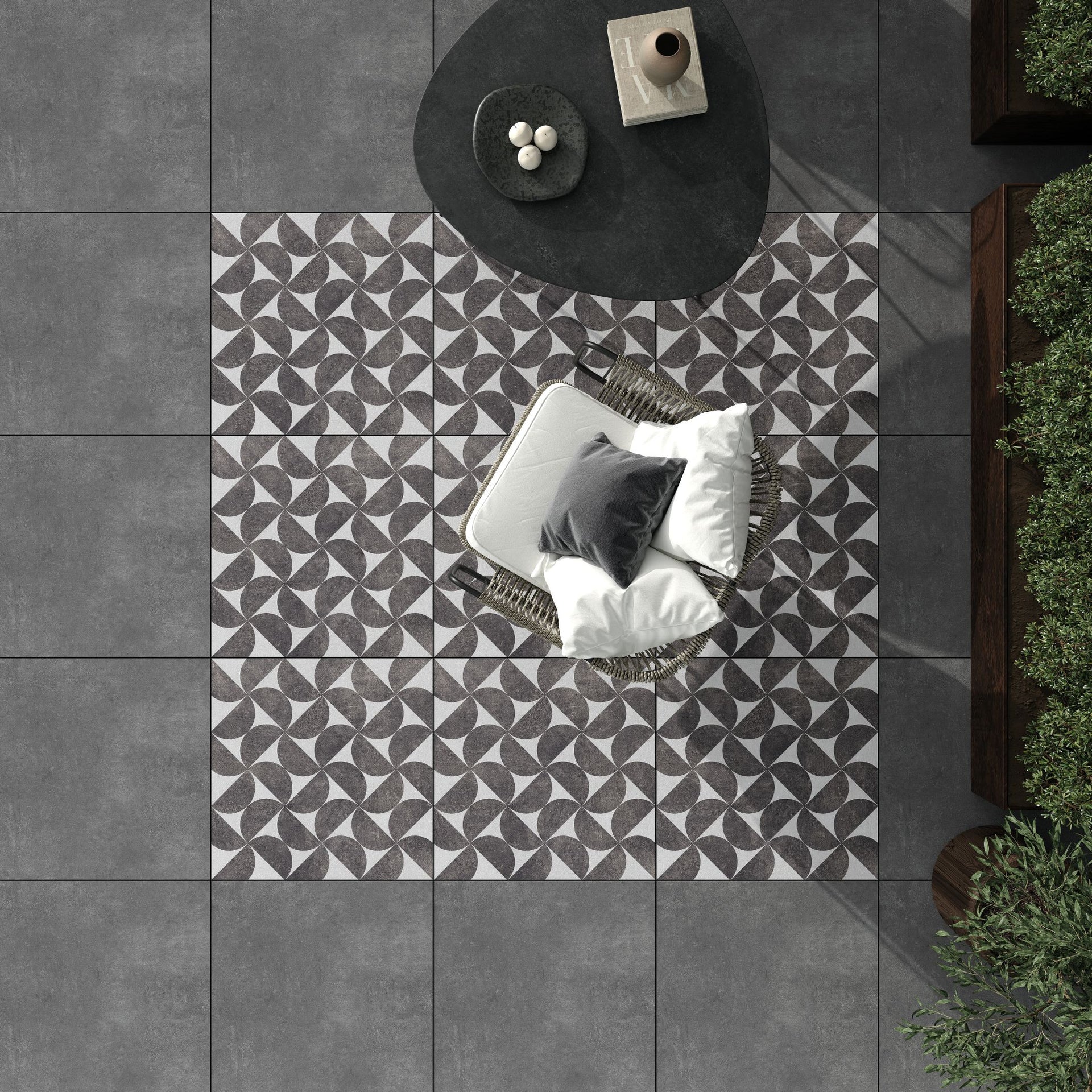 Bodrum Anthracite 600mm x 600mm Outdoor 20mm Tile