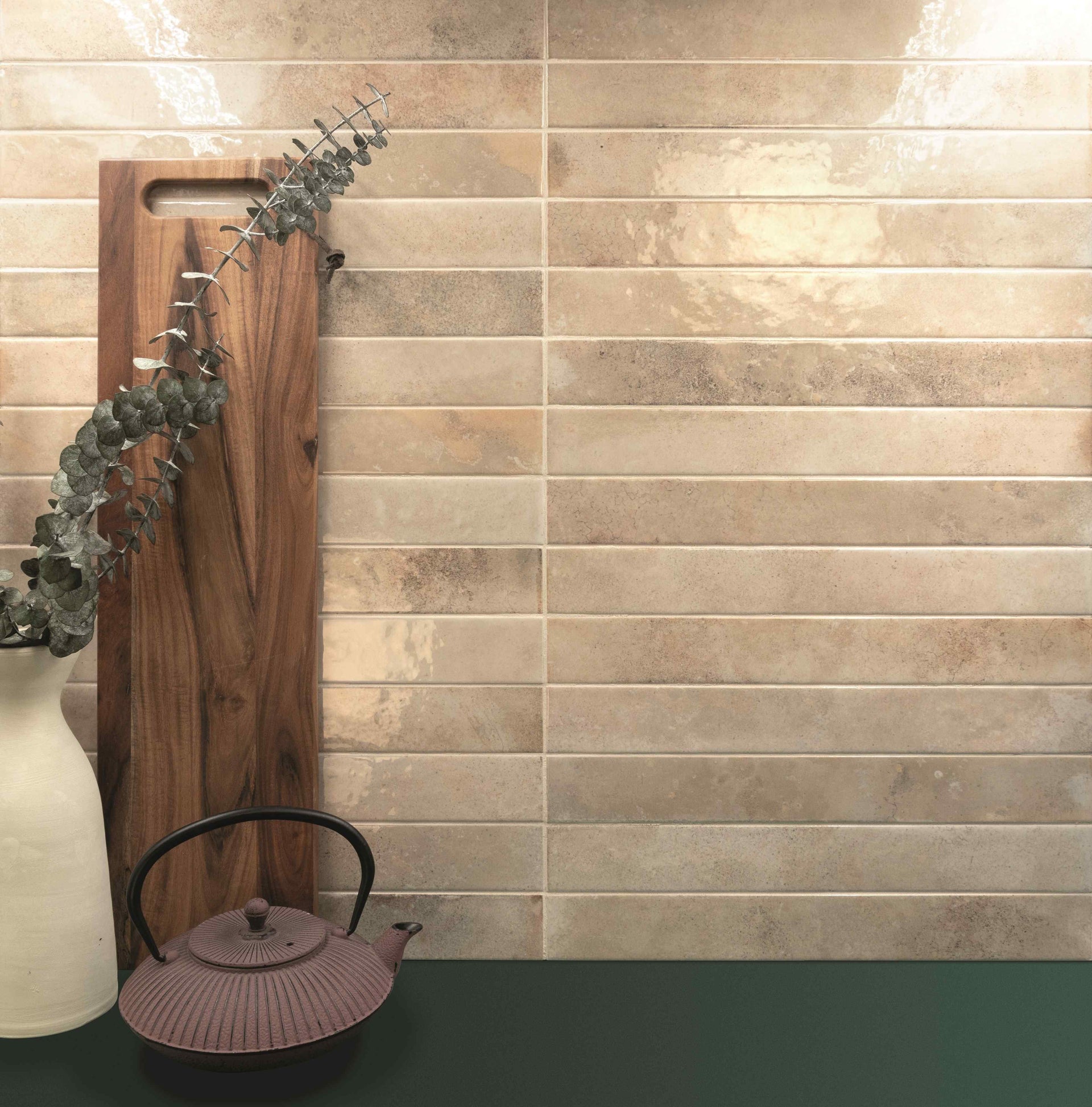Almond, brown almost beige tiles on a wall backsplash in a kitchen setting

layout-kitchen