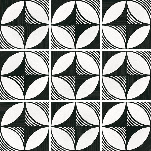 Art Black and White Compass Tile