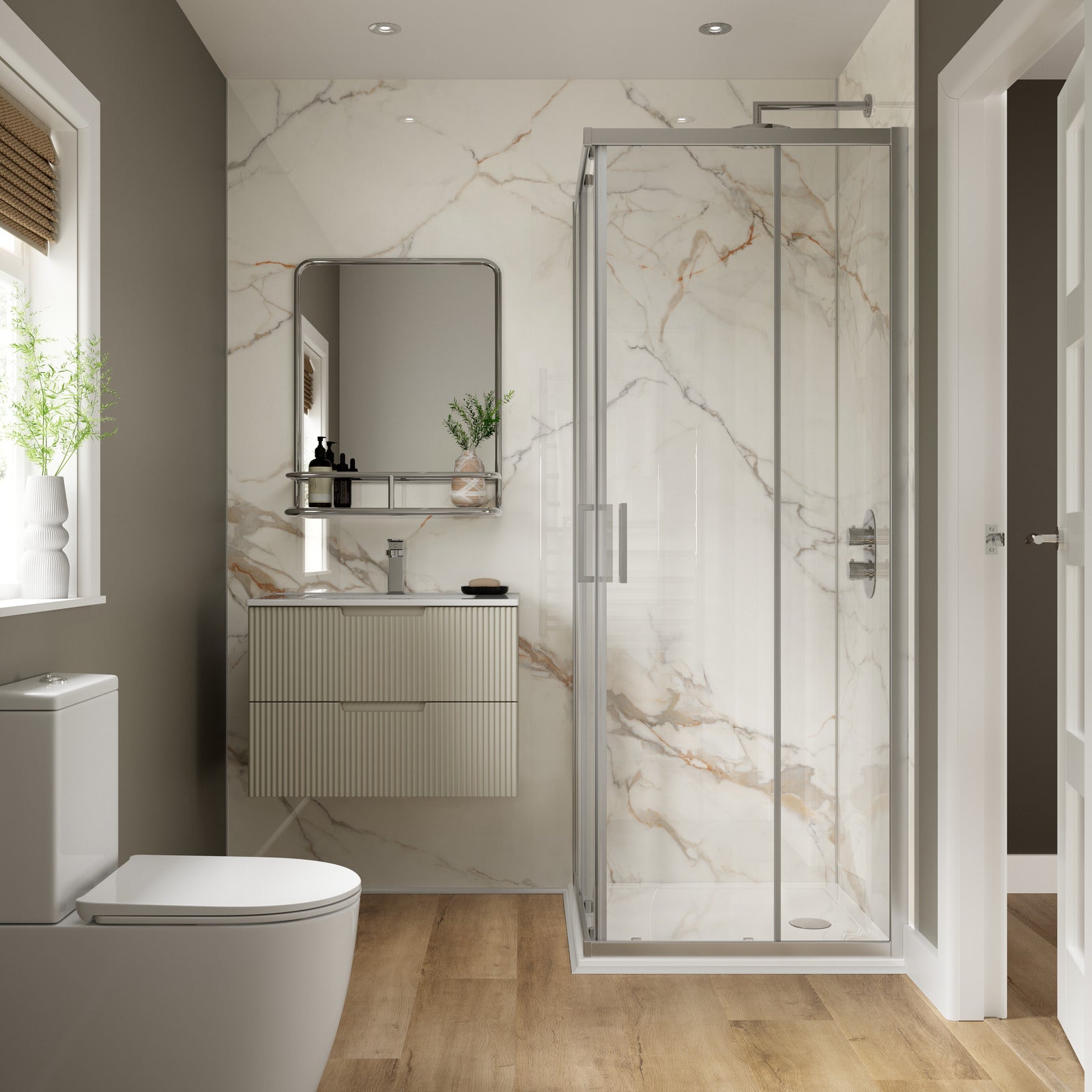Corinthia White Gold Polished Shower Panel