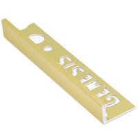 Genesis Aluminium Straight Edge Tile Trim Bright Brass