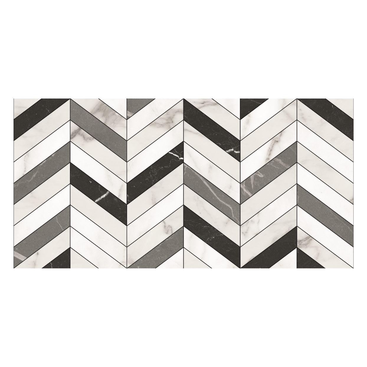 Fontwell Carrara White Geo Decor Tile