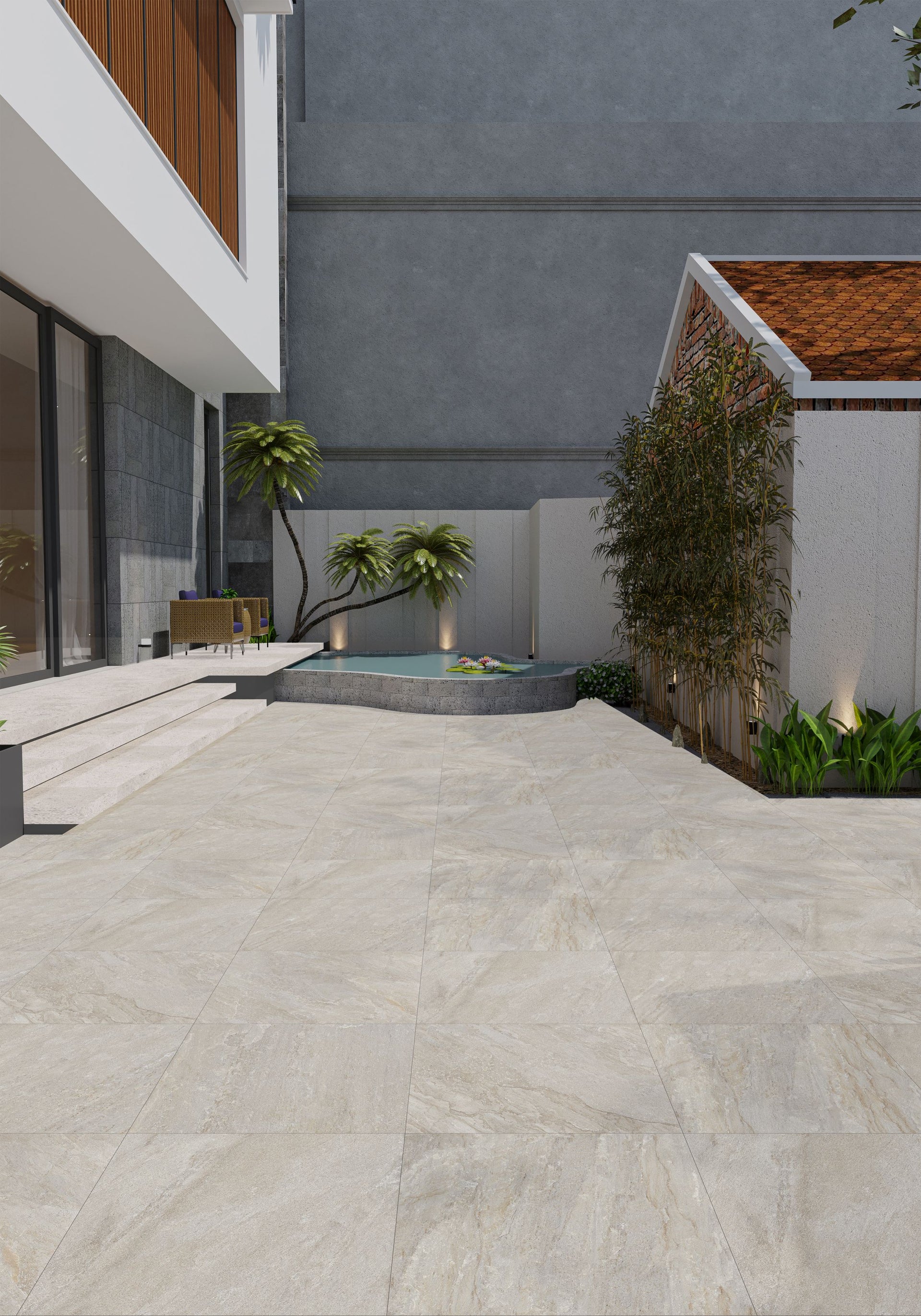 Headley Beige 900mm x 600mm Outdoor 20mm Tile