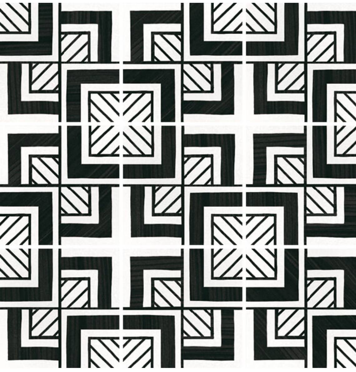 Art Black and White Metropolitan Tile
