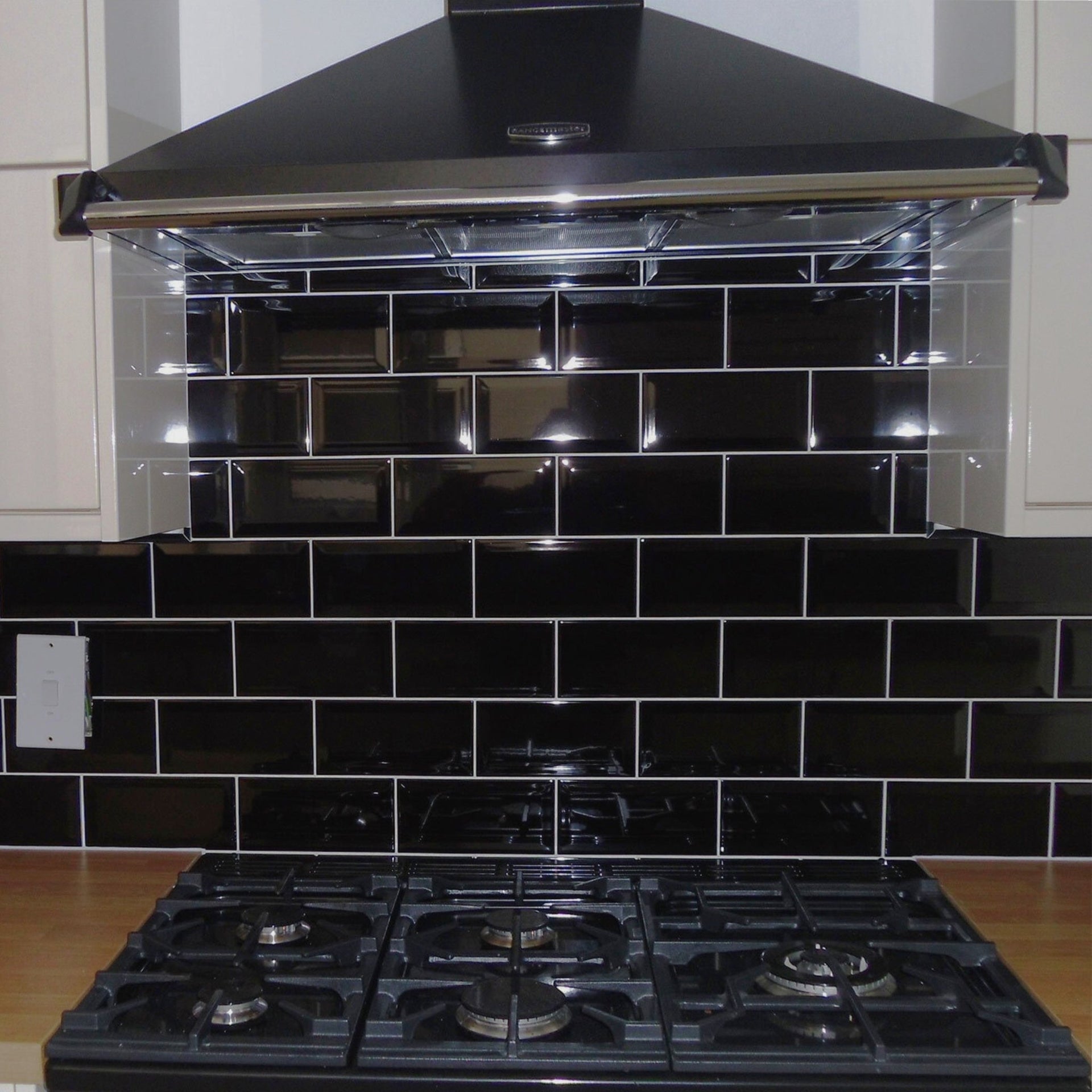 PVT Bevelled Black 200mm x 100mm Wall Tile