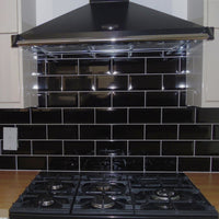 PVT Bevelled Black 200mm x 100mm Wall Tile