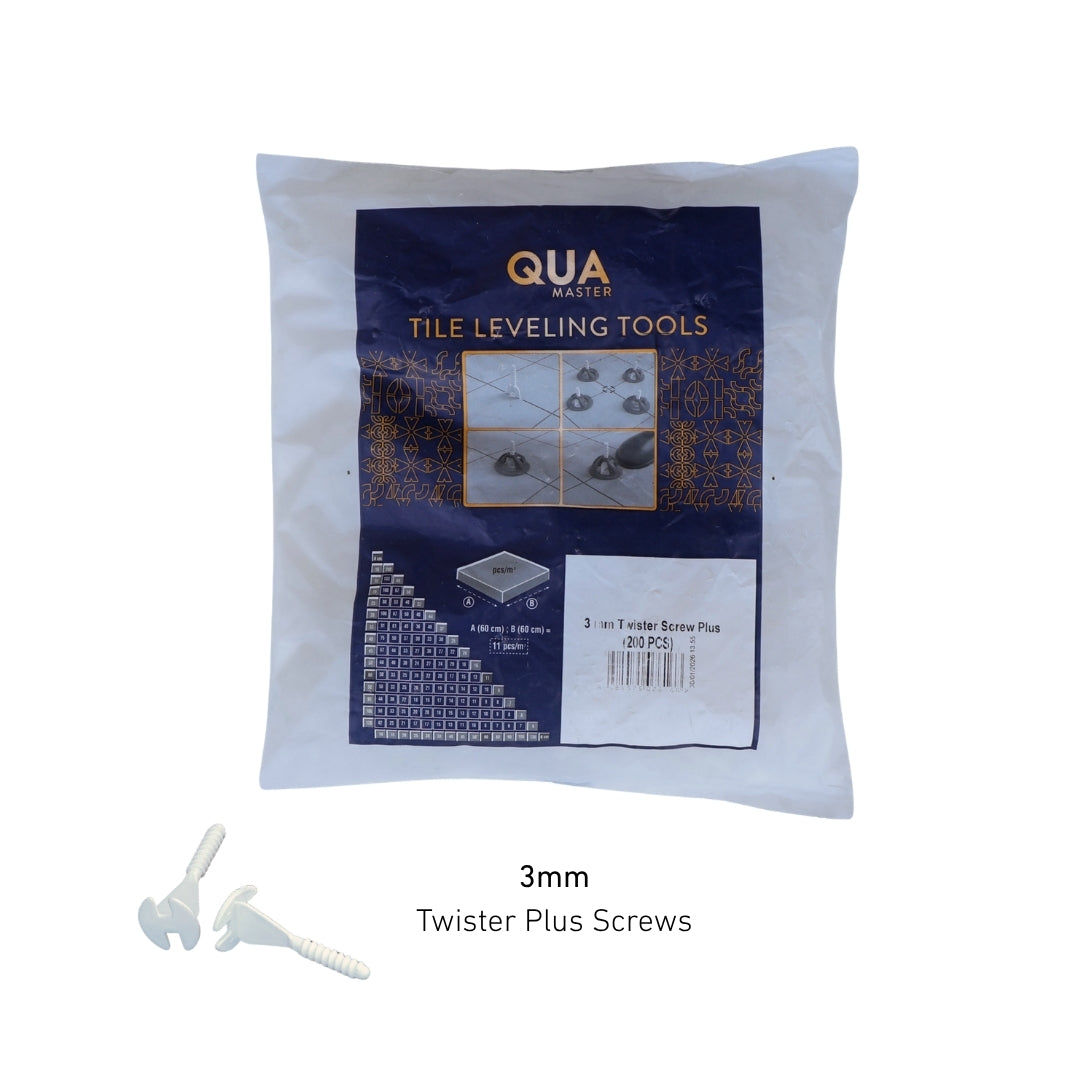 QUA Twister Plus Screw Bases 3mm (200 Pack)