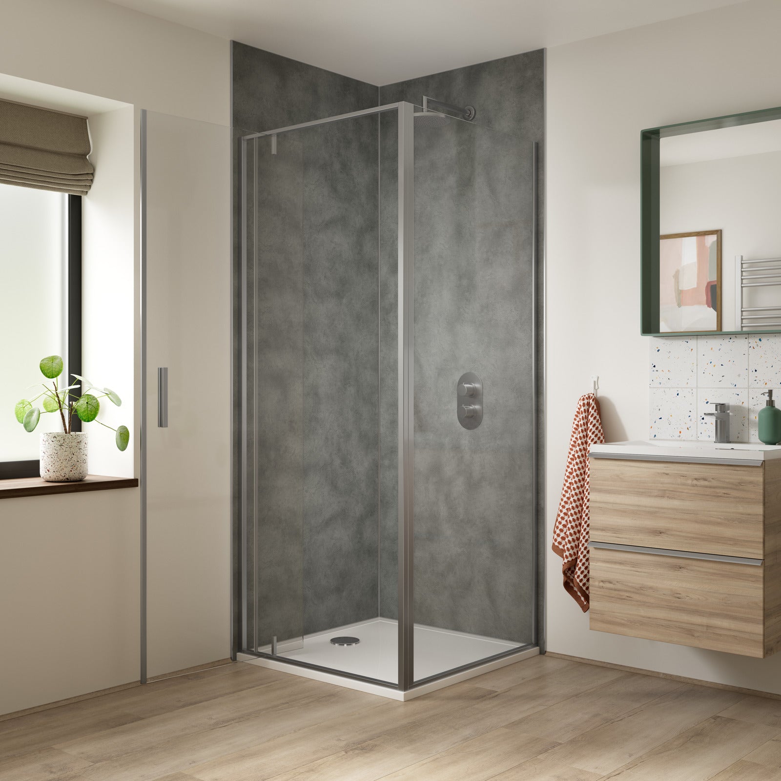 Tempest Grey Matt Shower Panel