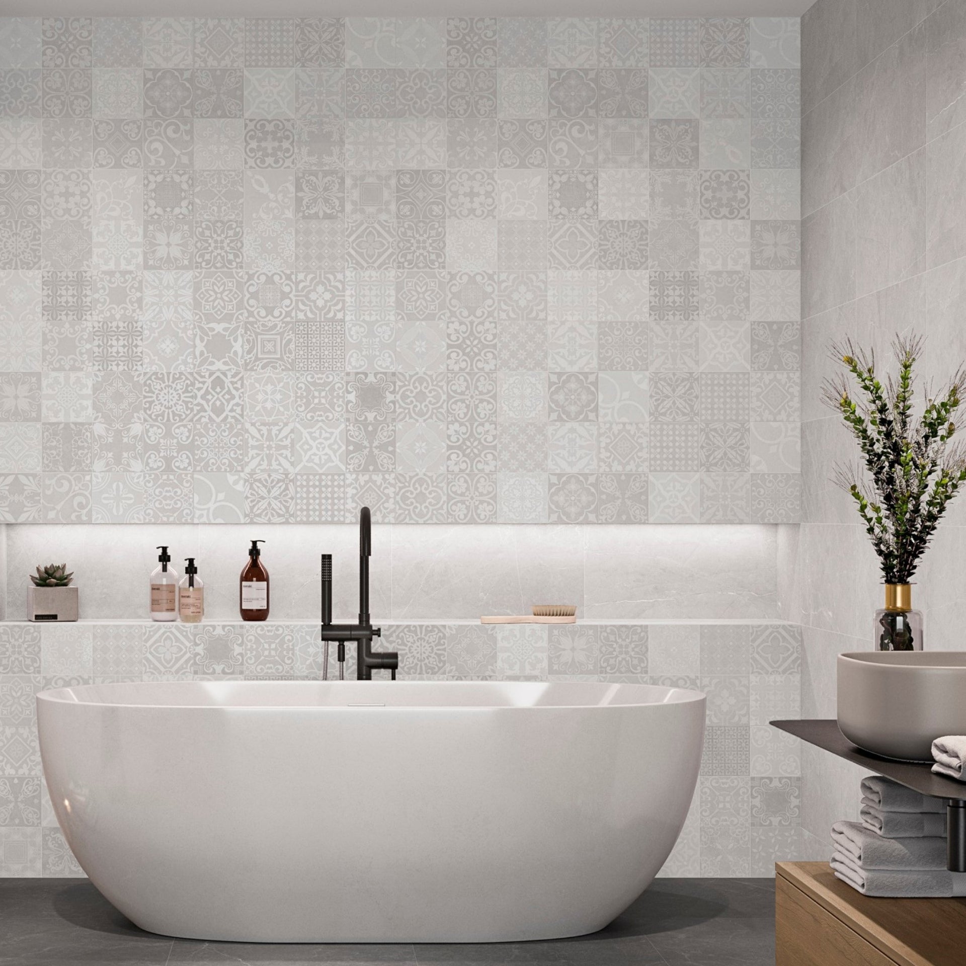 Ventus Grey Decor Tile