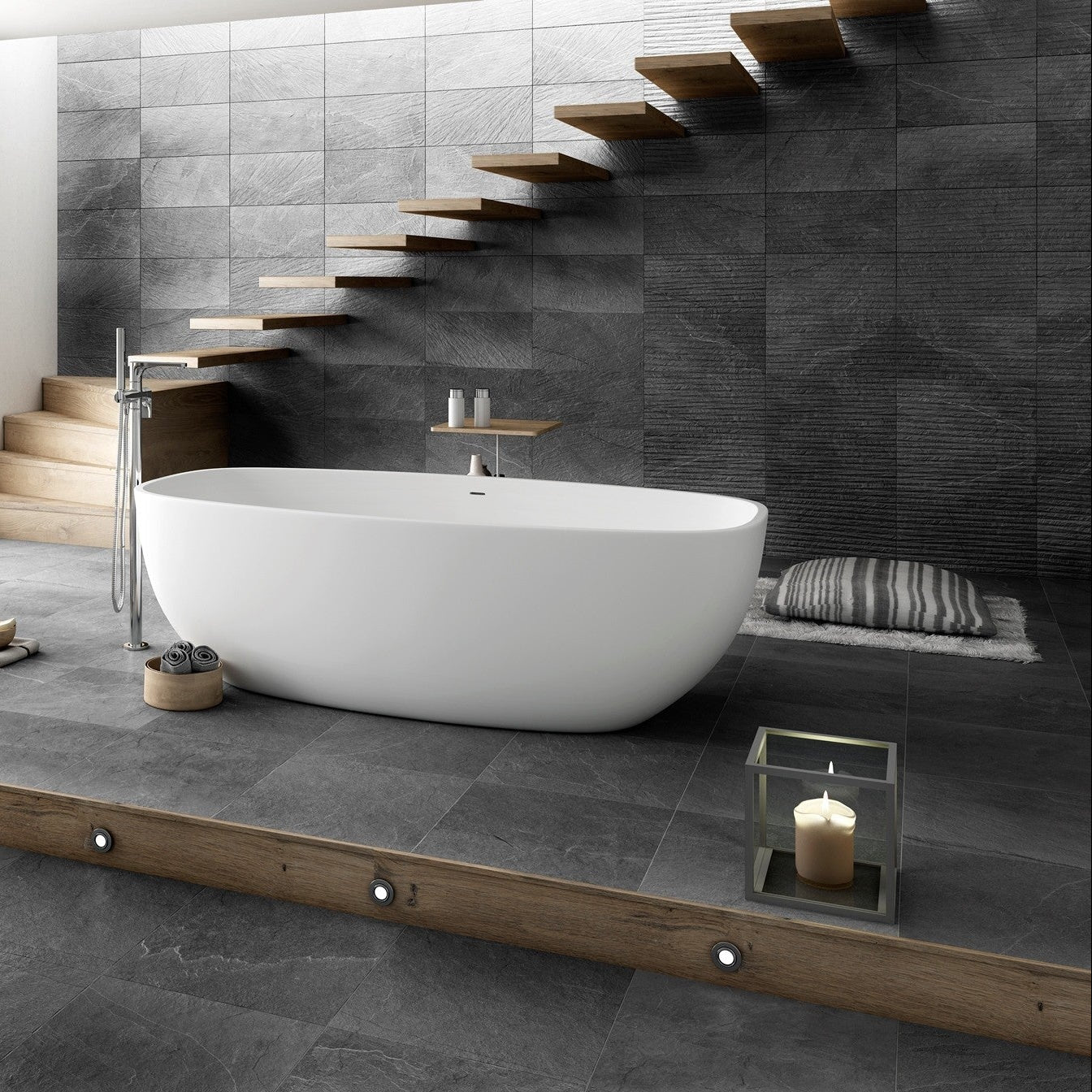 Vinaros Cloud Black Textured 500 x 250mm Tile