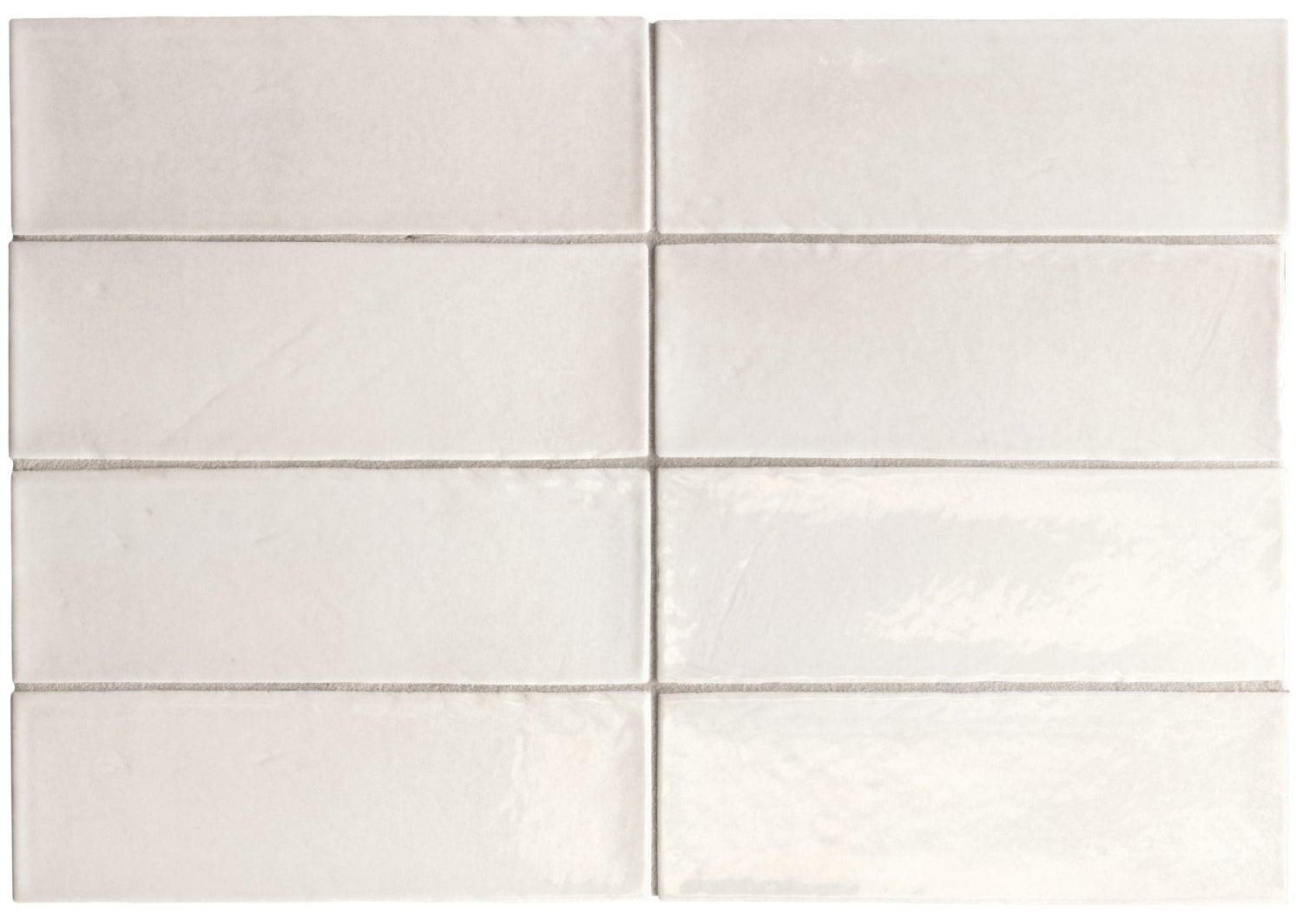 White ceramic tiles arranged in a grid pattern on a white background