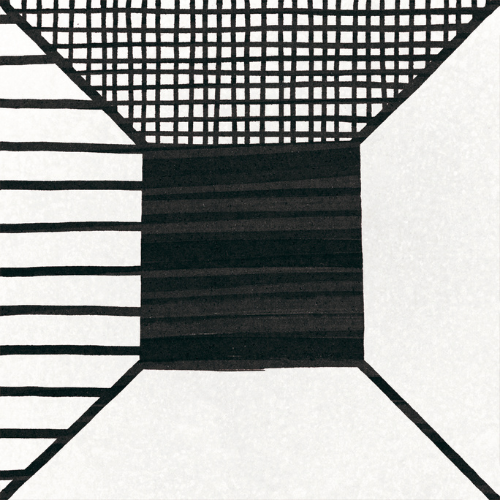 Art Black and White Block Tile