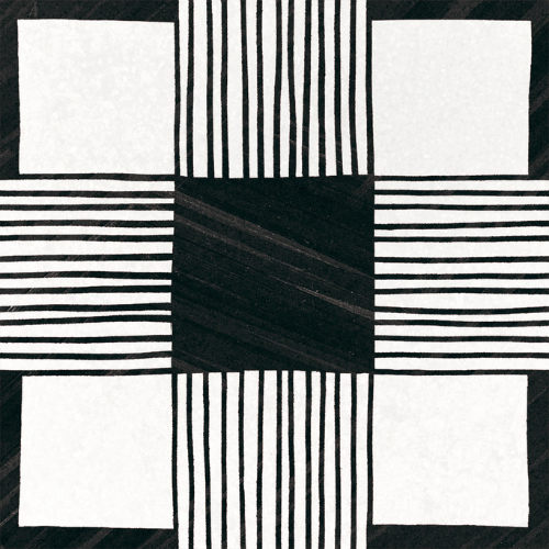 Art Black and White Cloth Tile