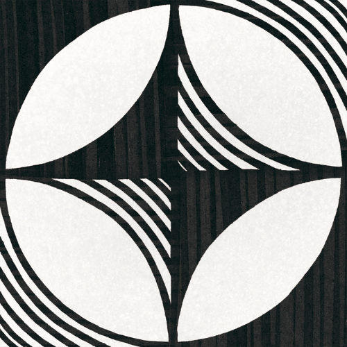 Art Black and White Compass Tile