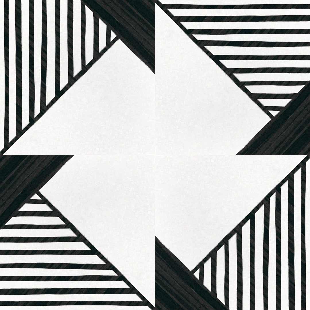 Art Black and White Origami Tile