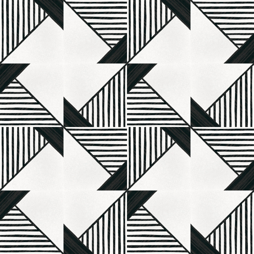 Art Black and White Origami Tile