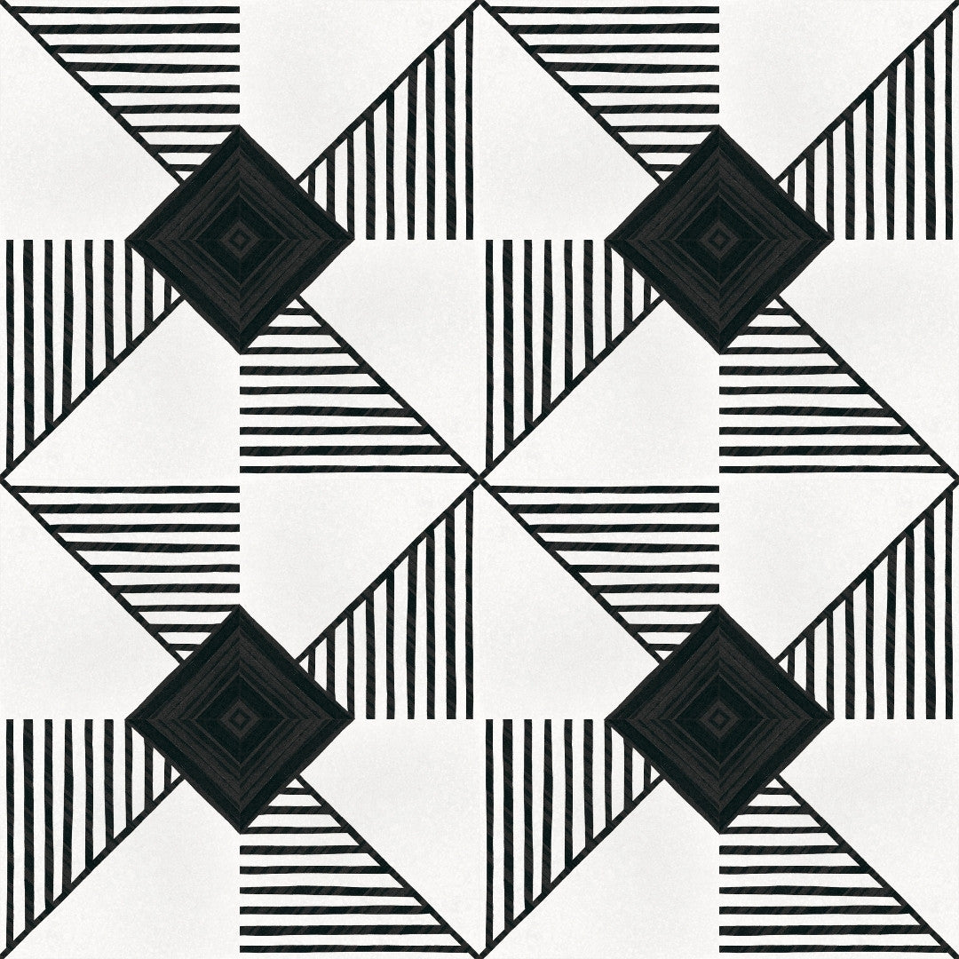 Art Black and White Origami Tile