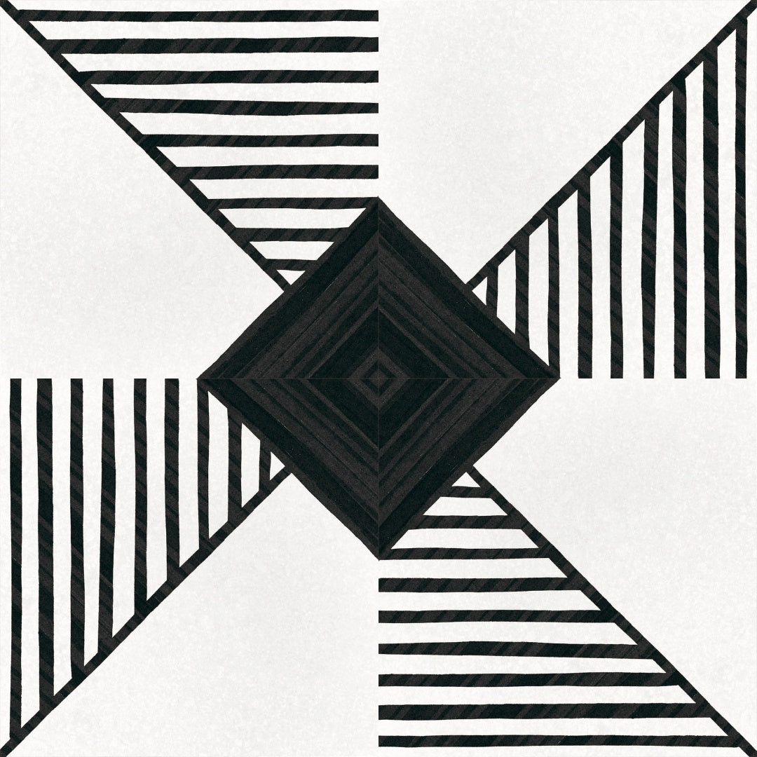 Art Black and White Origami Tile