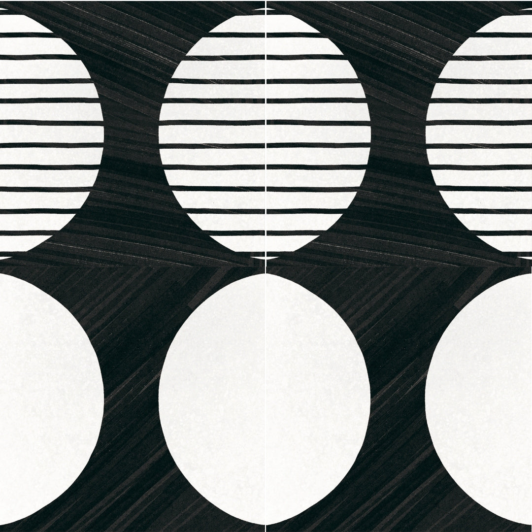 Art Black and White Moonline Tile