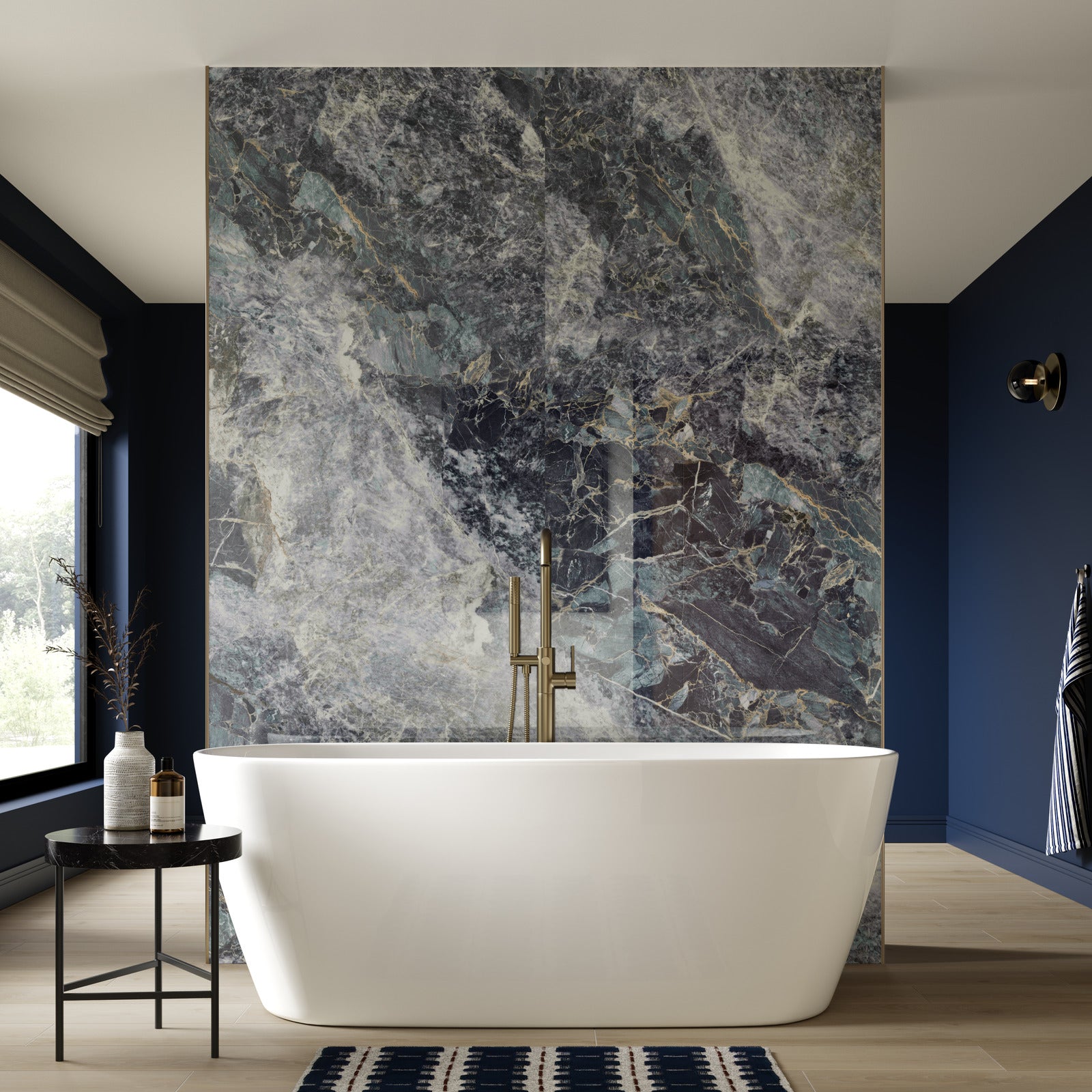 Blue Moon Polished Shower Panel