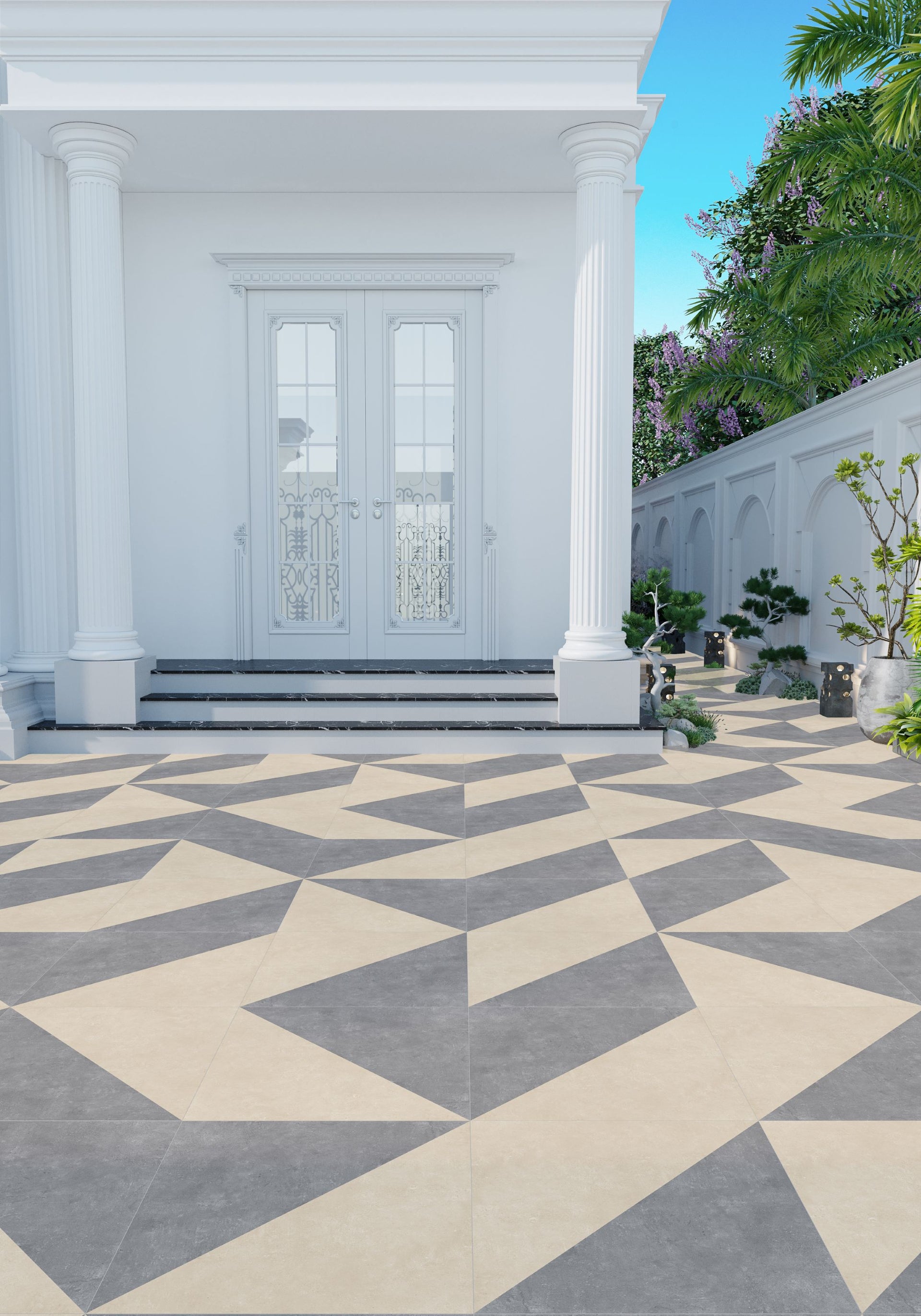 Bodrum Triangle Decor 600mm x 600mm Outdoor 20mm Tile