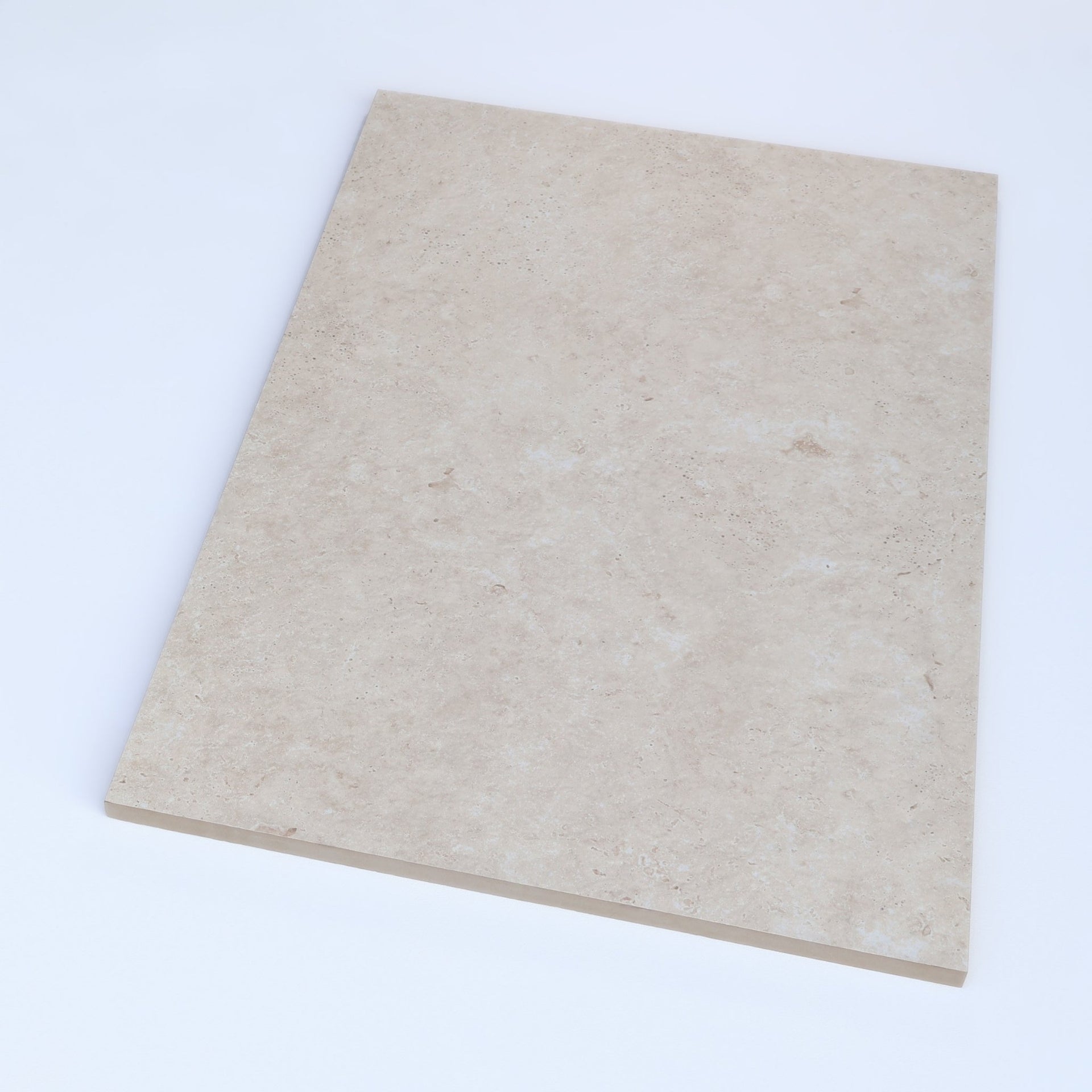 angled shot of Boxford beige stone effect tiles 