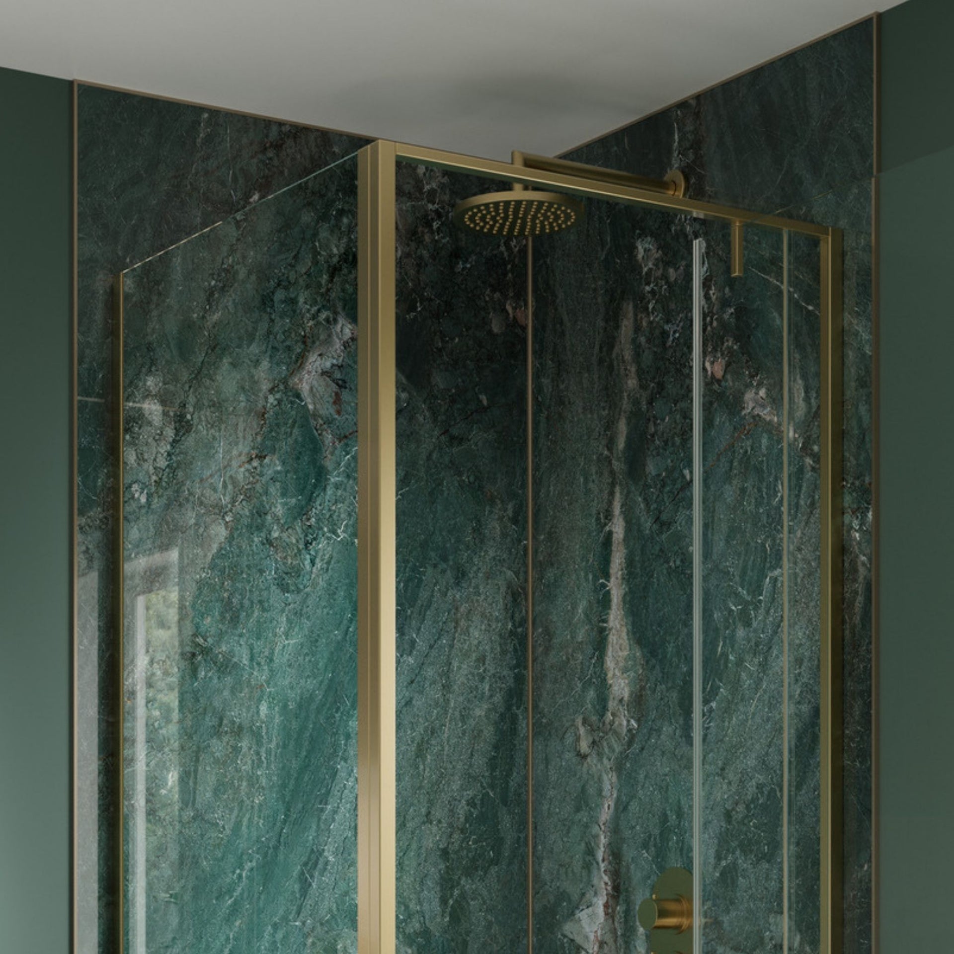 Shower Panel Brushed Brass Outer Corner Trim