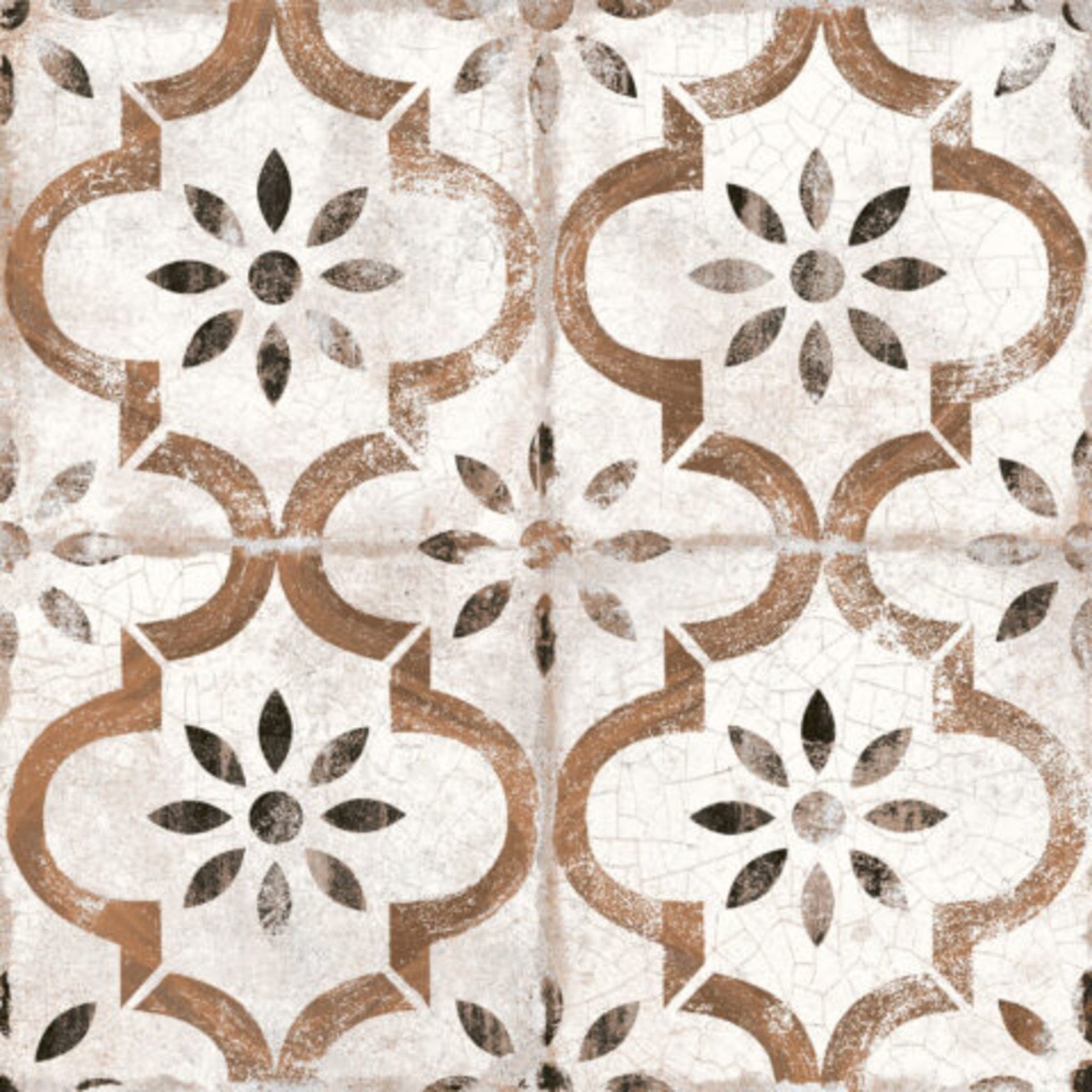 classique terracotta victorian-style patterned wall and floor tile swatch