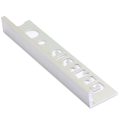 Genesis Aluminium Straight Edge Tile Trim Bright Silver