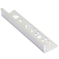Genesis Aluminium Straight Edge Tile Trim Bright Silver