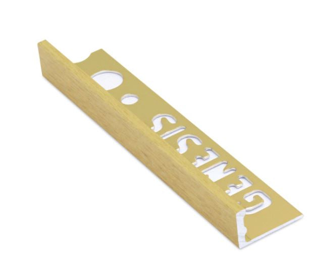 Genesis Aluminium Straight Edge Tile Trim Brushed Brass