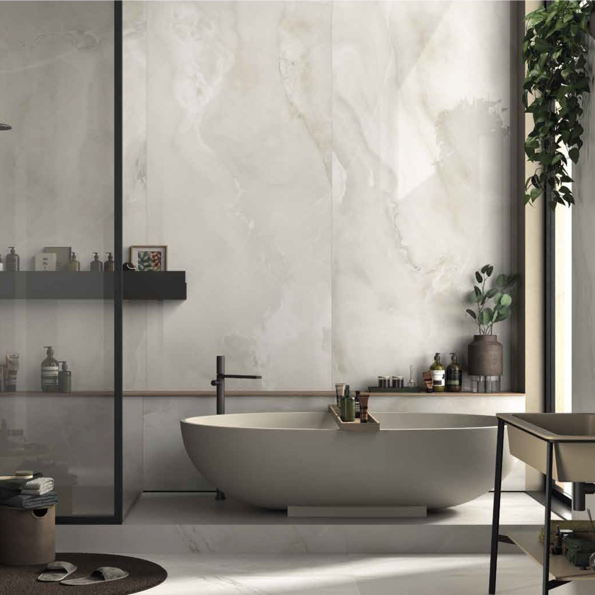 Firenze Onyx White Polished Tile