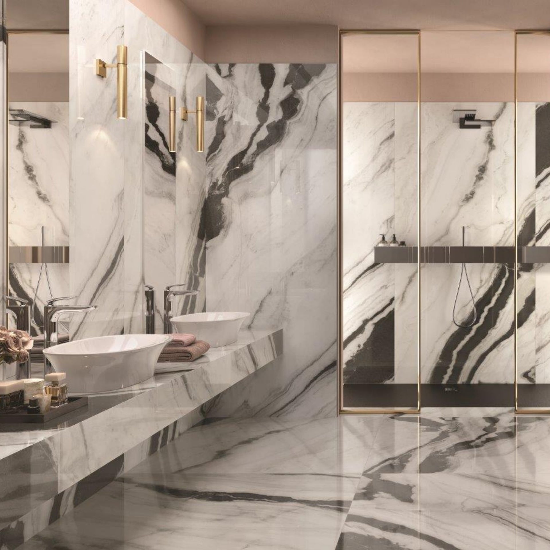 Firenze Panda Black White Natural 1200 x 1200mm Tile