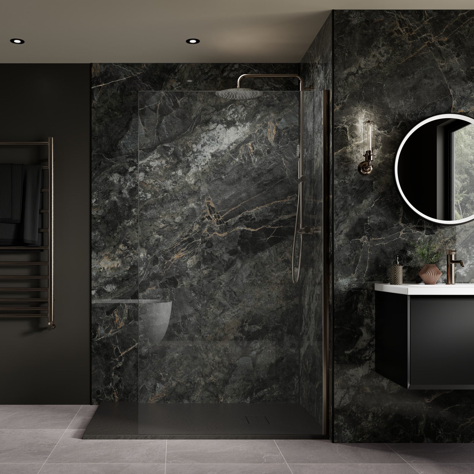 Galaxy Black Gold Polished Shower Panel