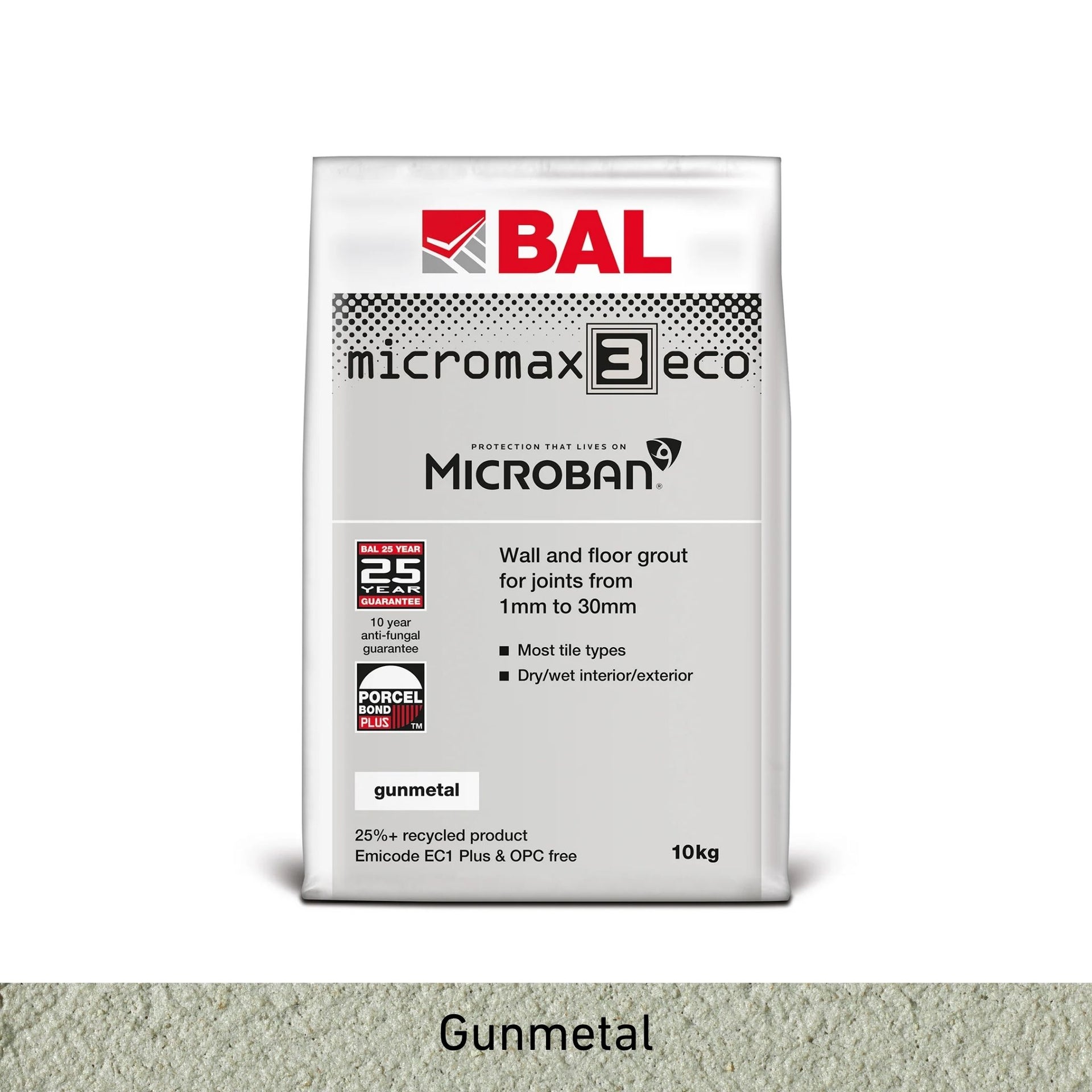 BAL Micromax3 Eco Gunmetal Grout 10kg