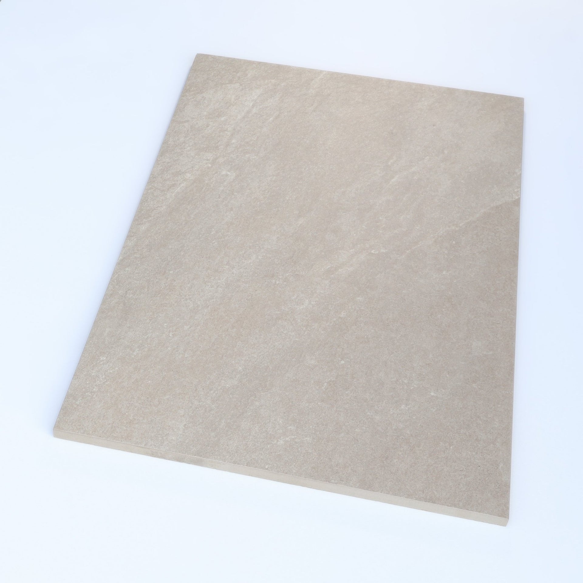 angled shot of Headley beige stone-effect outdoor tile