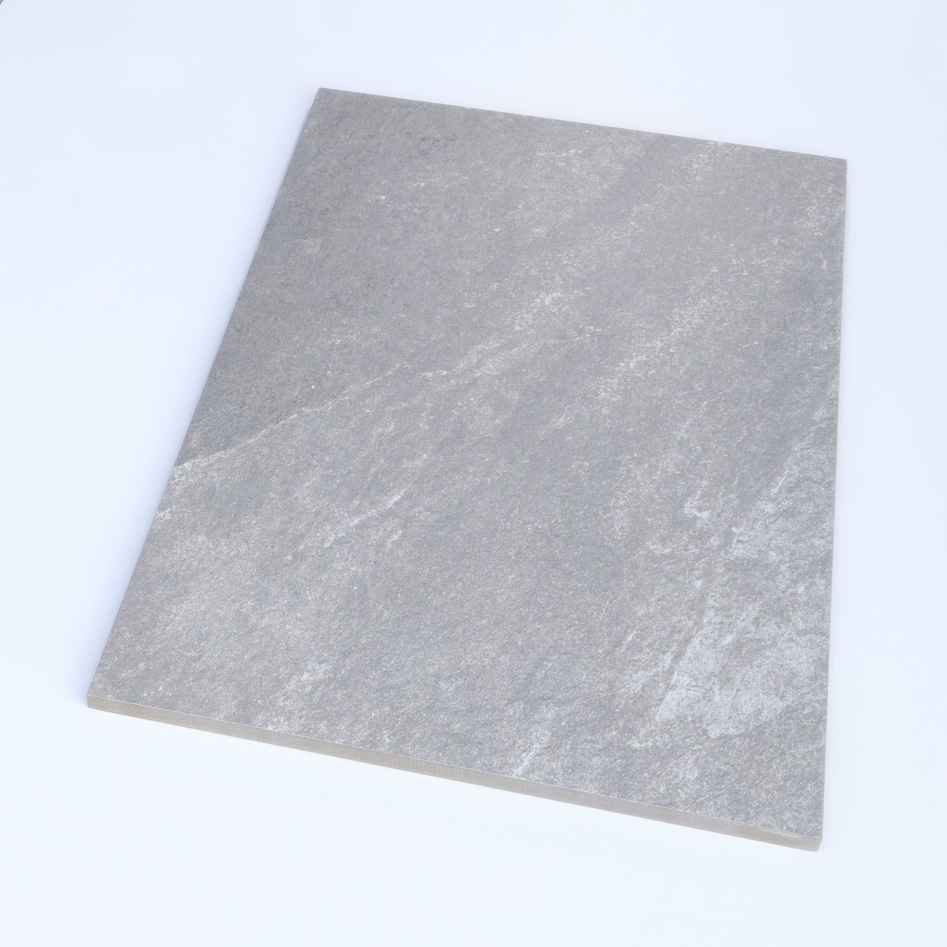 angled shot of Headley grey stone-effect outdoor tile