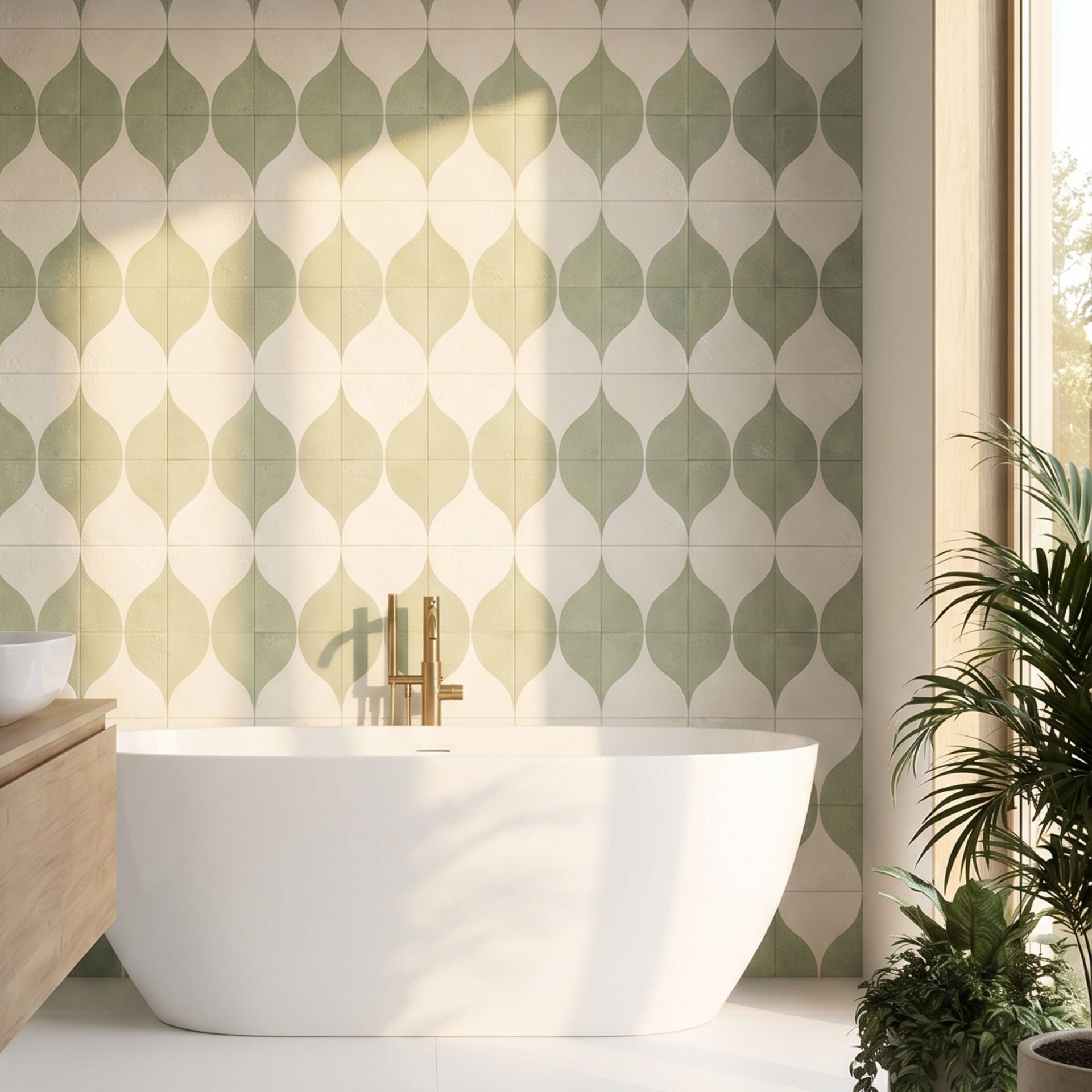 Liliana Green Decor Tile