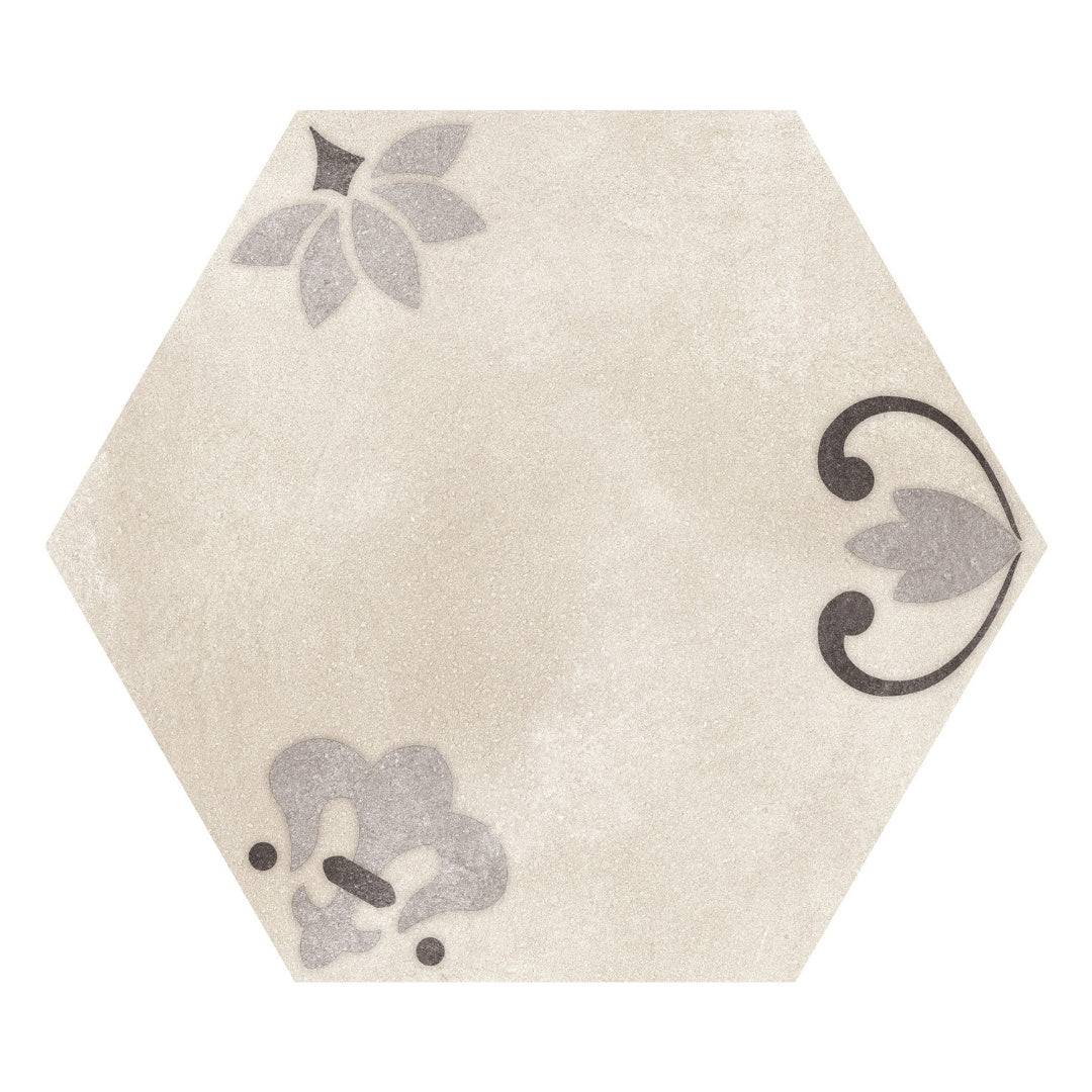 Osaka Beige Flower Hexagon Tile