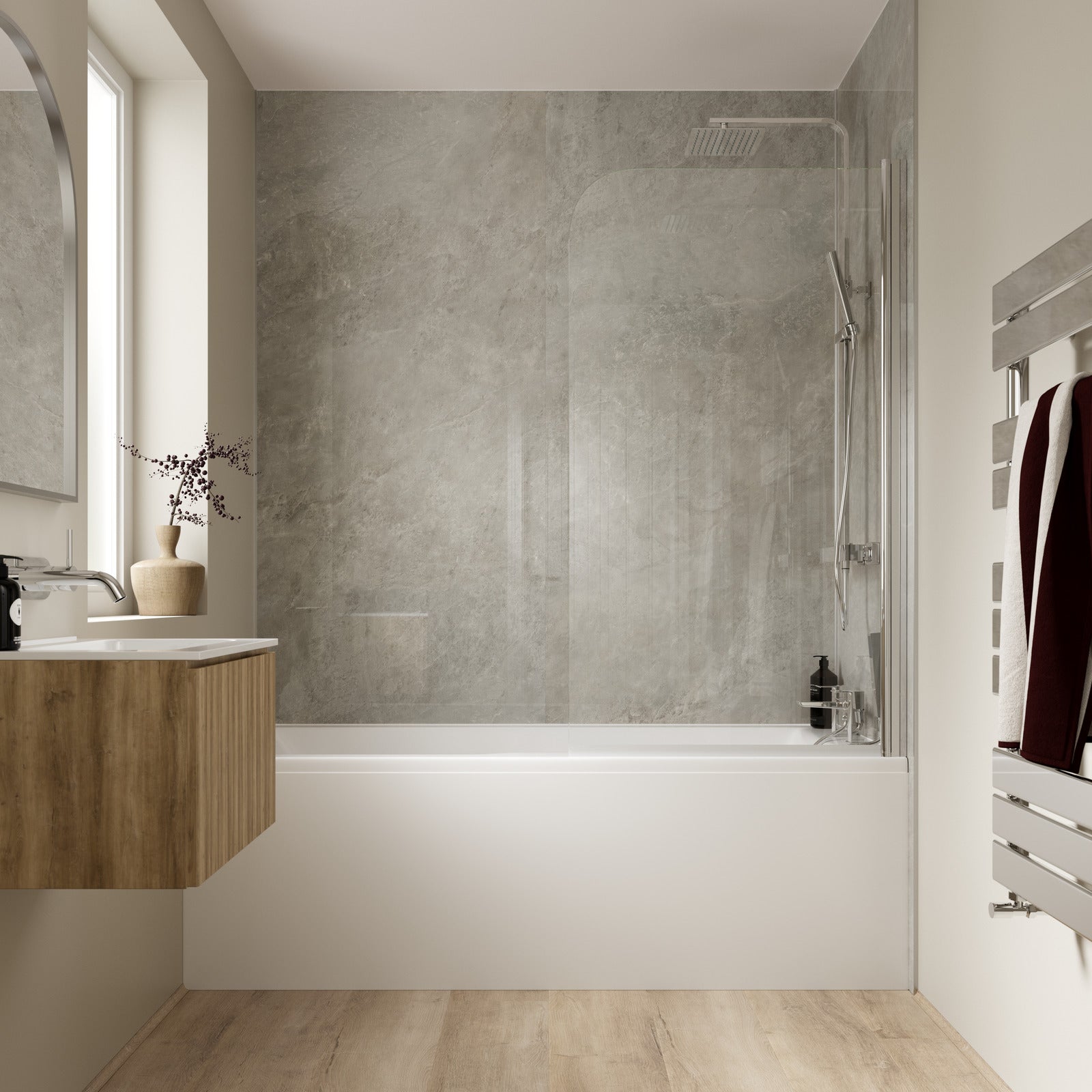 Sargasso Grey Polished Shower Panel