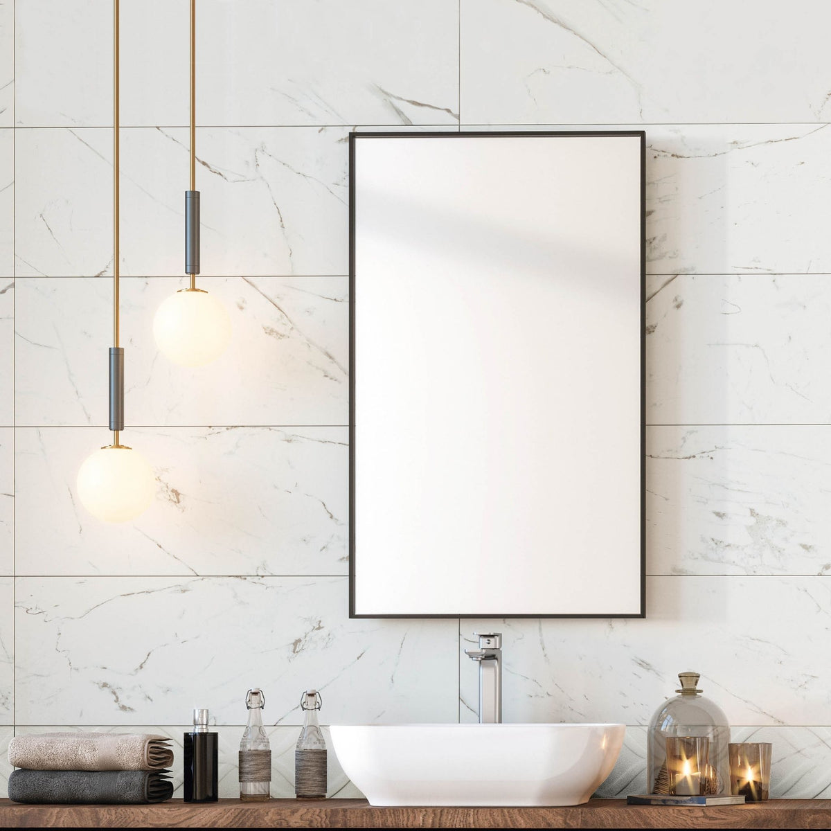 Saxony White Marble Gloss Tile