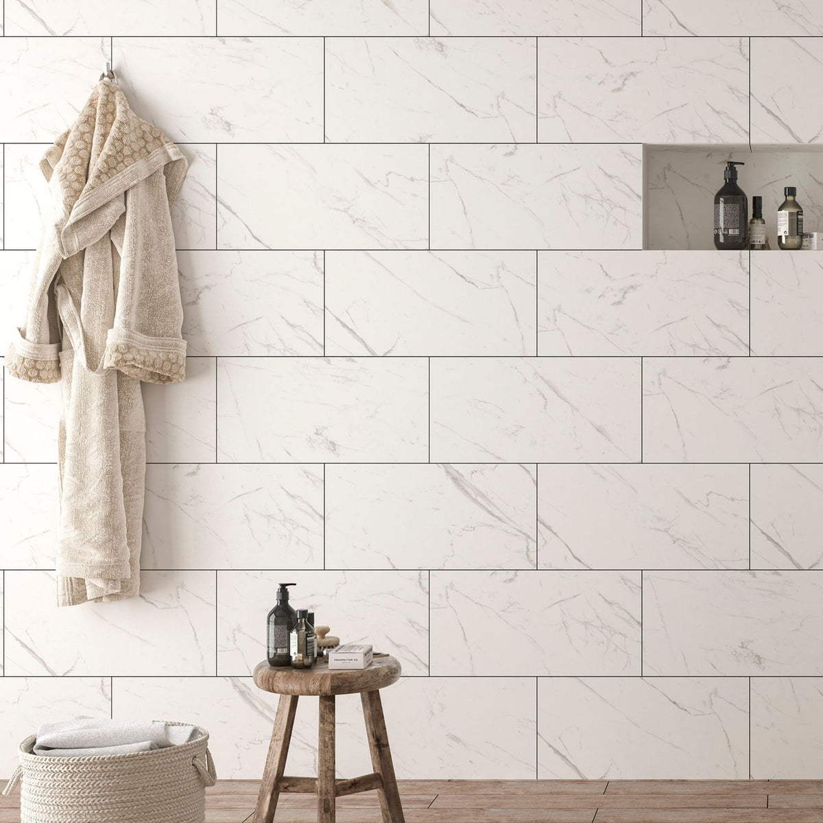 Saxony White Marble Matt Tile