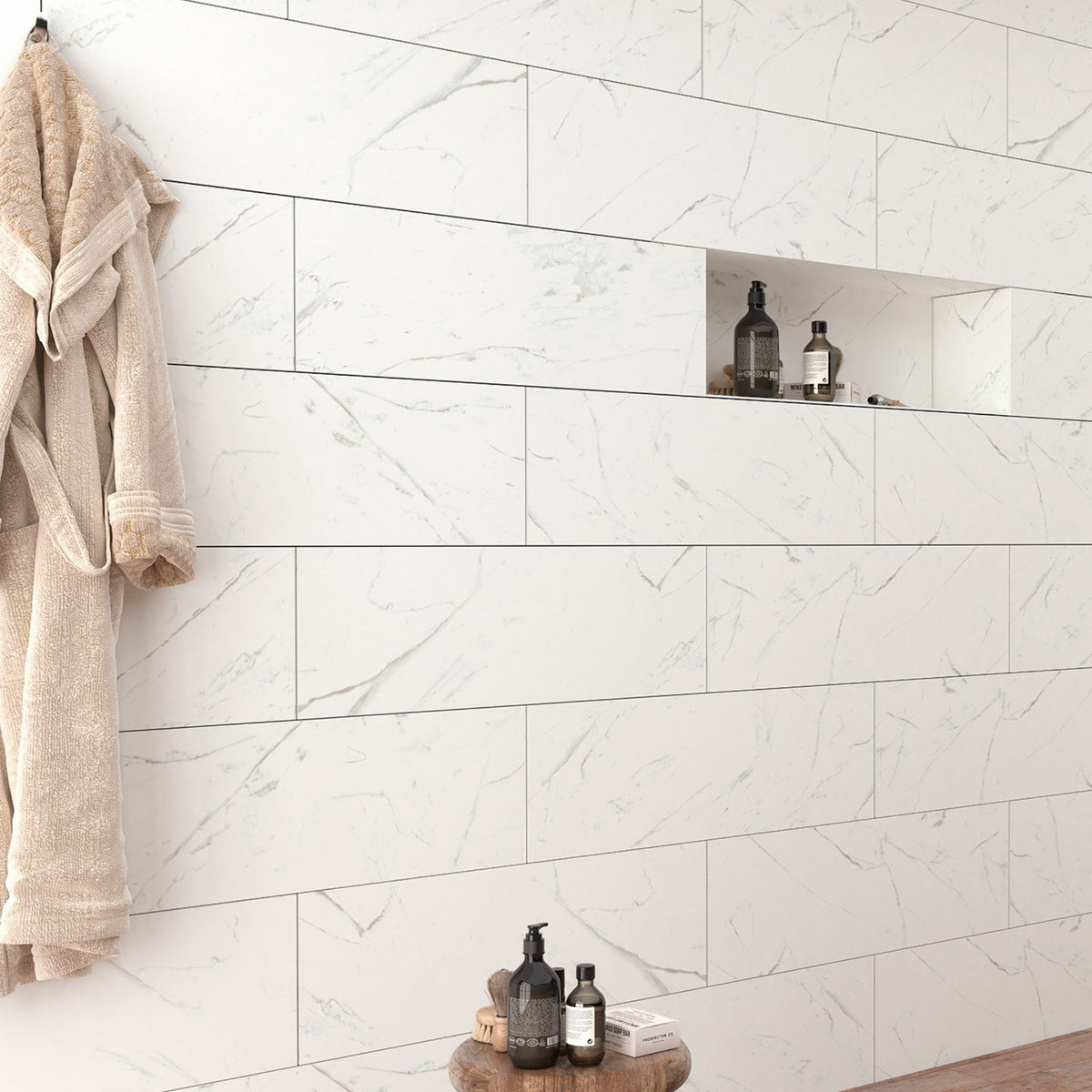Saxony White Marble Matt Tile