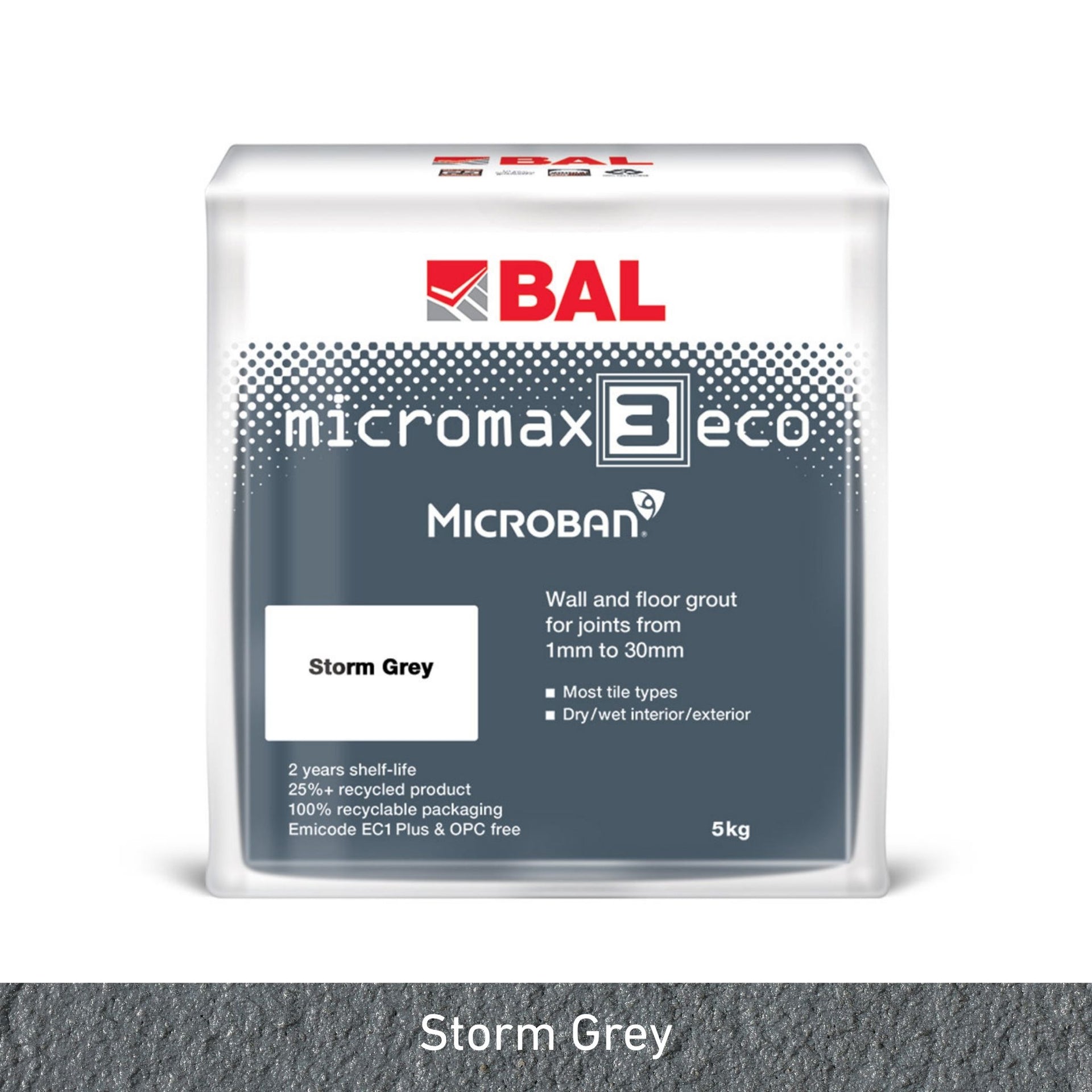 BAL Micromax3 Eco Storm Grey Grout 5kg