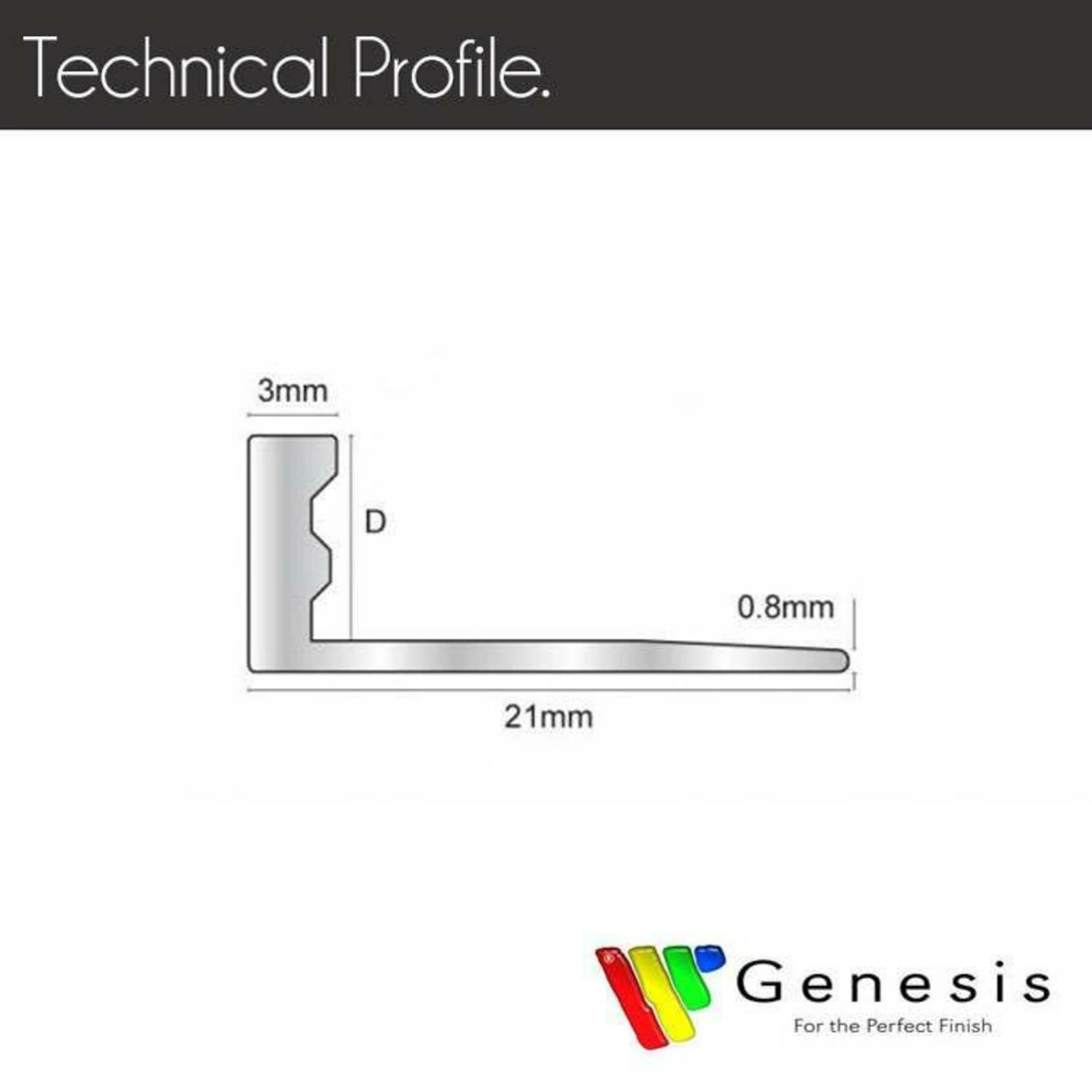Genesis PVC Straight Edge Tile Trim Grey