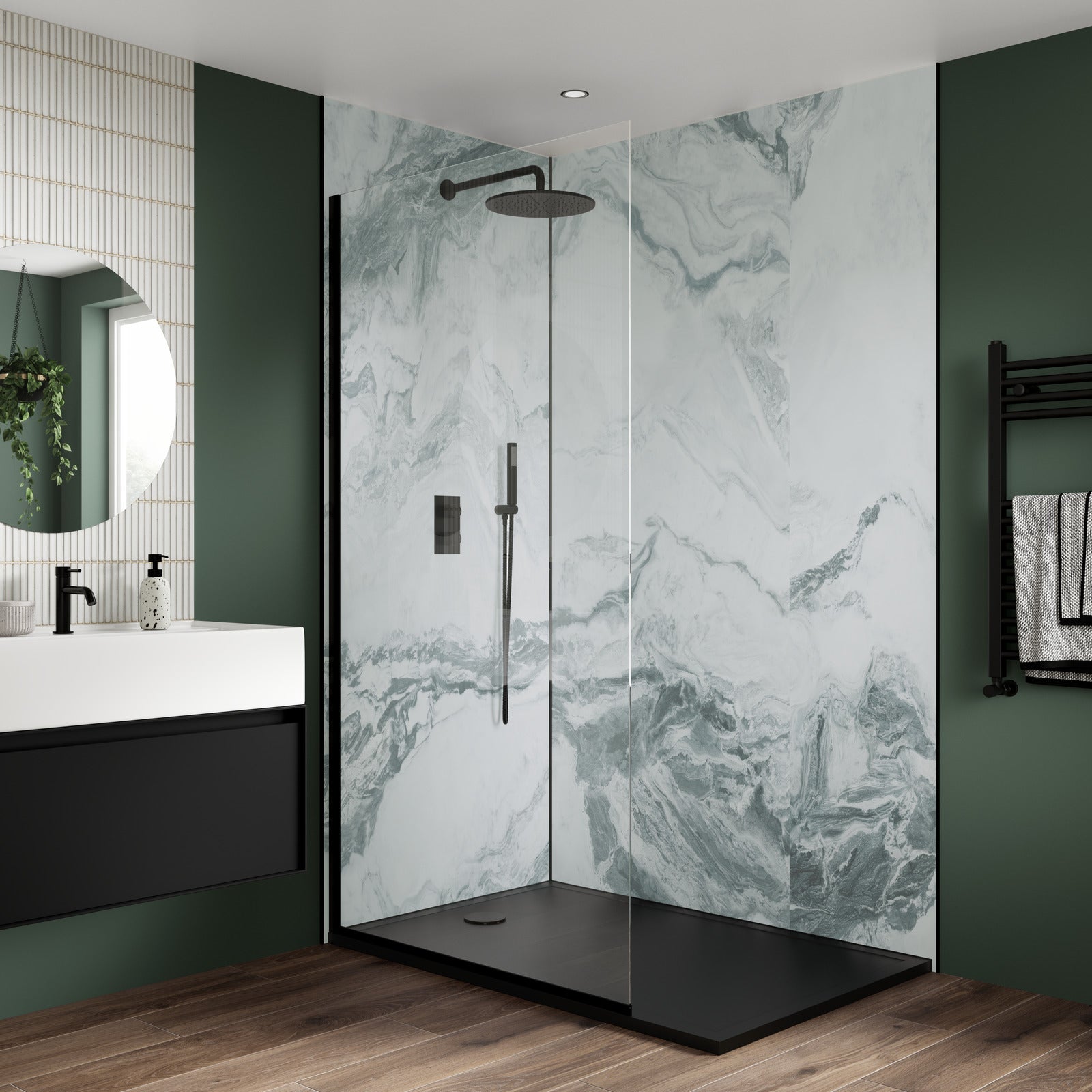 Taranaki Grey Matt Shower Panel